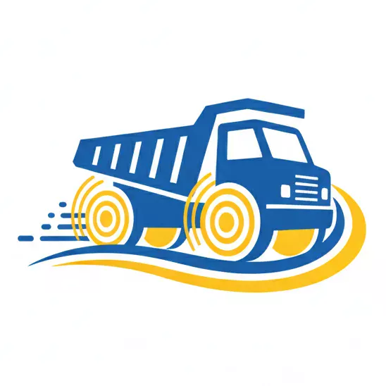 Dump trucks at a construction site
